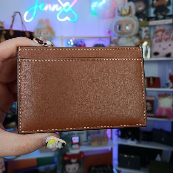 CELINE  Smooth Calfskin Cuir Triomphe Card Holder Tan - Picture 4 of 7